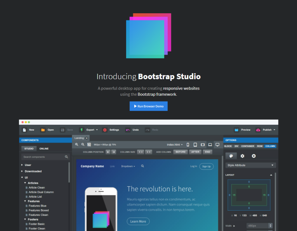 bootstrap studio with php